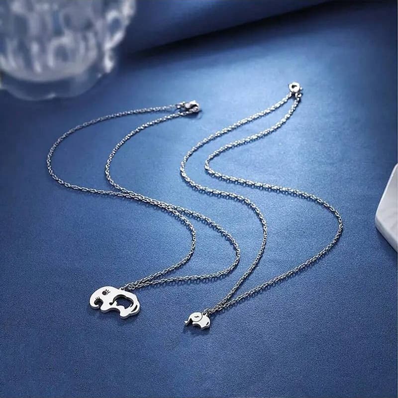 2pc Elephant Pendant Necklace – Mother & Daughter Set for Mother’s Day - Image 7