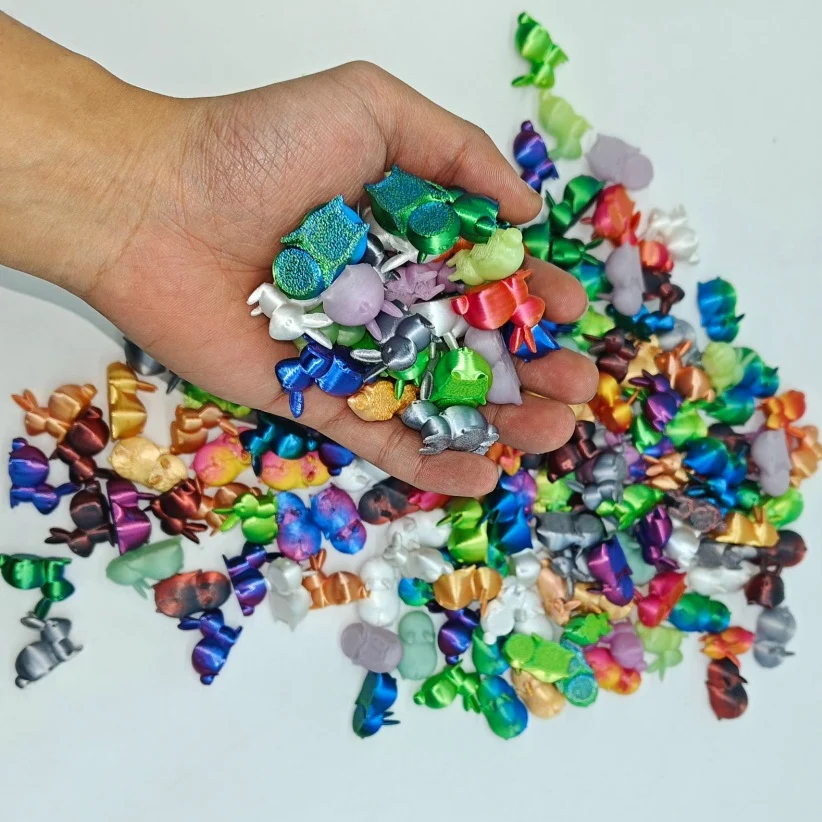 3D Printed Glow-in-the-Dark Rainbow Easter Egg & Colorful Bunny Toy Set - Image 8