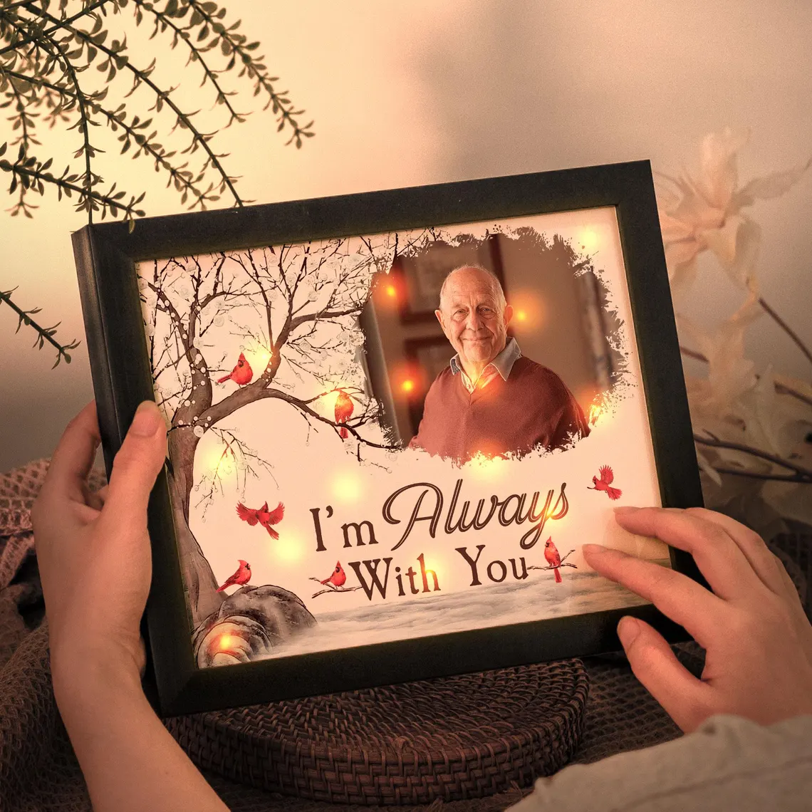 I'm Always With You Memorial LED Shadow Box – Personalized Photo Gift
