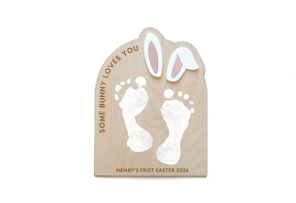 Baby’s First Easter Bunny Footprint Sign – DIY Keepsake - Image 2