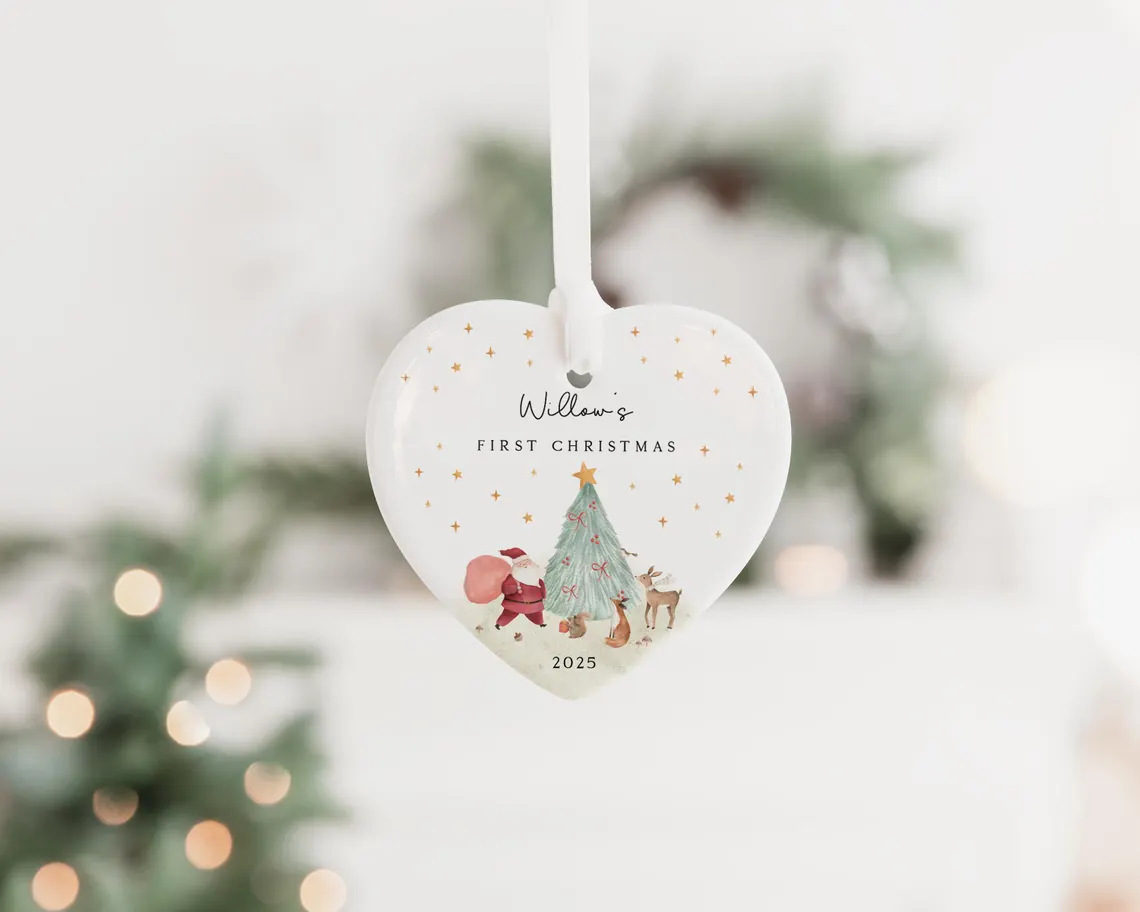 Personalized Baby’s First Christmas Ceramic Ornament Keepsake - Image 3