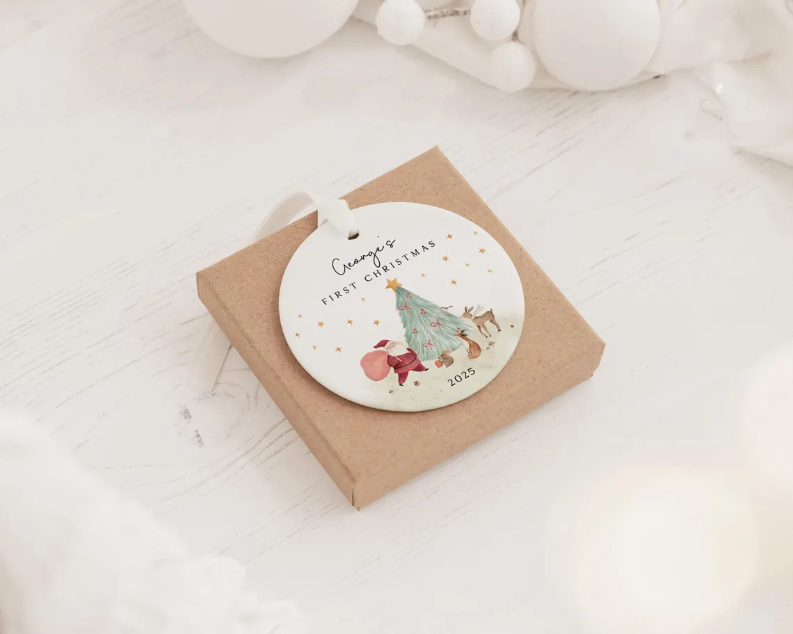 Personalized Baby’s First Christmas Ceramic Ornament Keepsake - Image 4