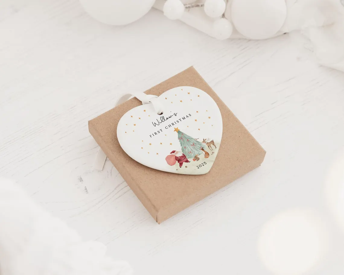 Personalized Baby’s First Christmas Ceramic Ornament Keepsake - Image 5