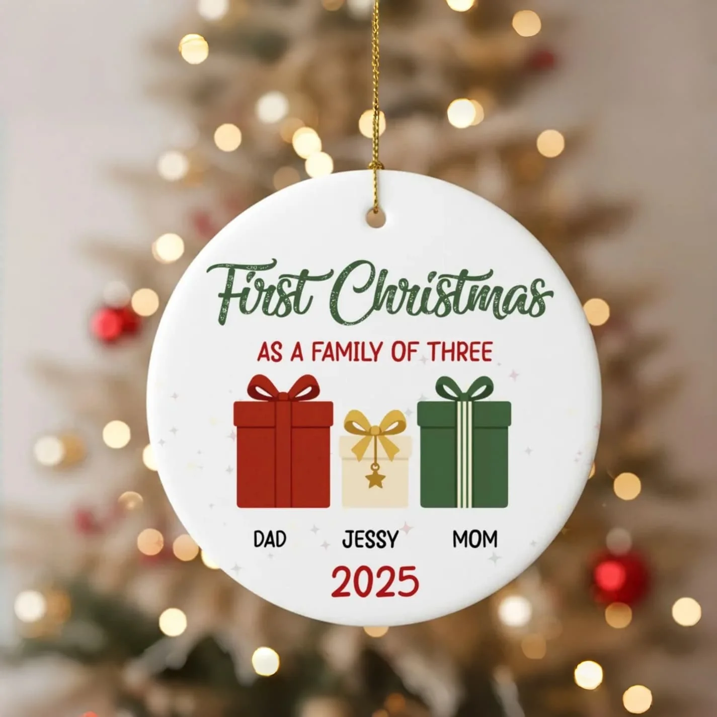 Baby’s First Christmas Ornament 2025 | Personalized Family Ornament - Image 3