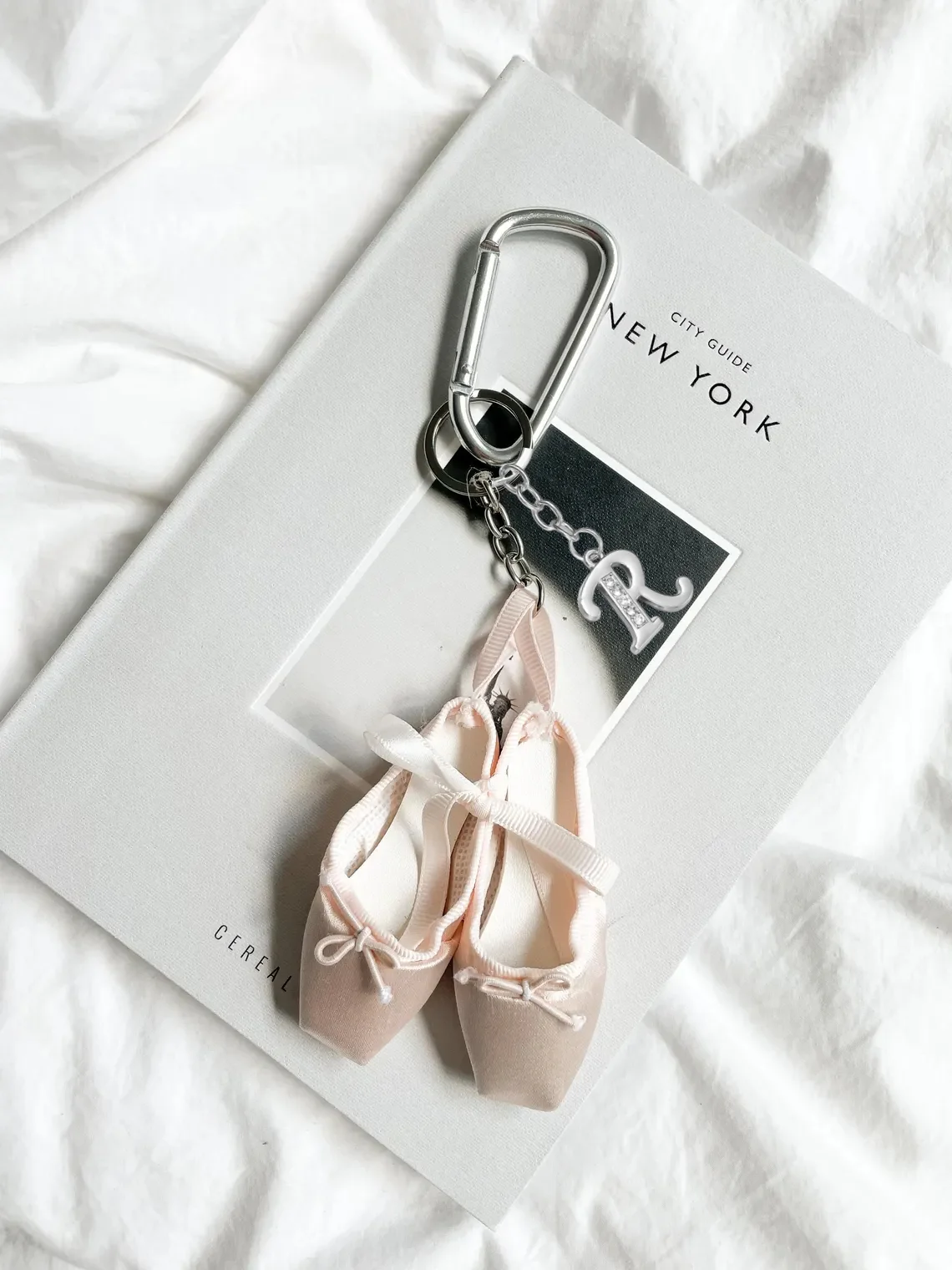 Ballet Shoes Bag Charm with Silver Initial Letter – Dance Gift - Image 2