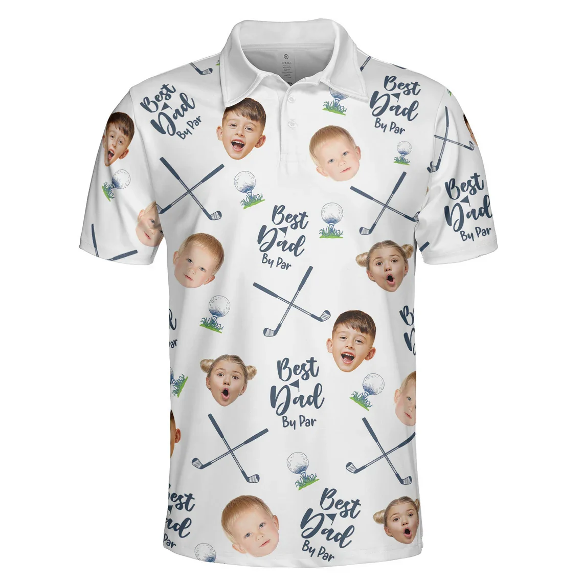 Best Dad By Par Custom Face Golf Shirt – Personalized Gift for Dad - Image 3