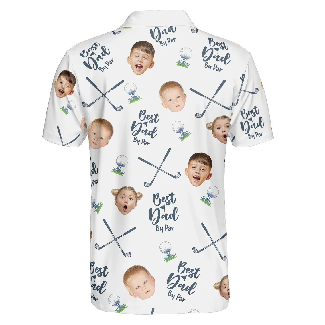 Best Dad By Par Custom Face Golf Shirt – Personalized Gift for Dad - Image 4