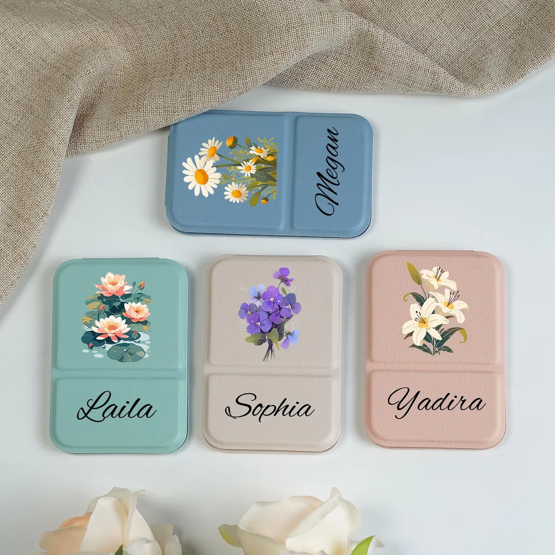 Birth Month Flower Compact Mirror – Personalized Gift for Her - Image 5