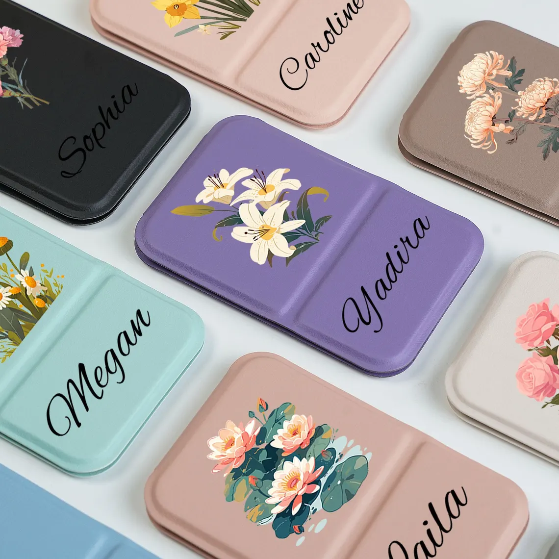 Birth Month Flower Compact Mirror – Personalized Gift for Her - Image 8