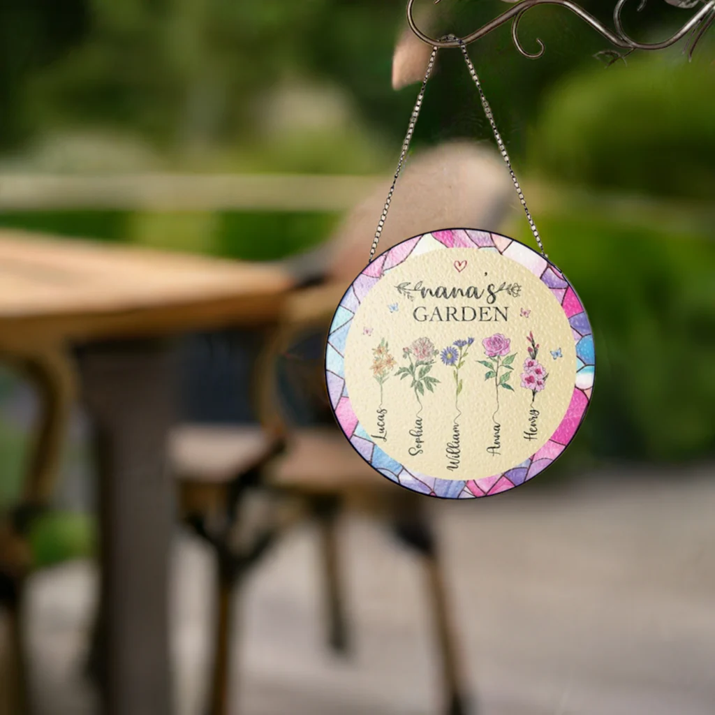 Birthmonth Flower Wooden Hang Tag - Holiday & Festive Decor - Image 3