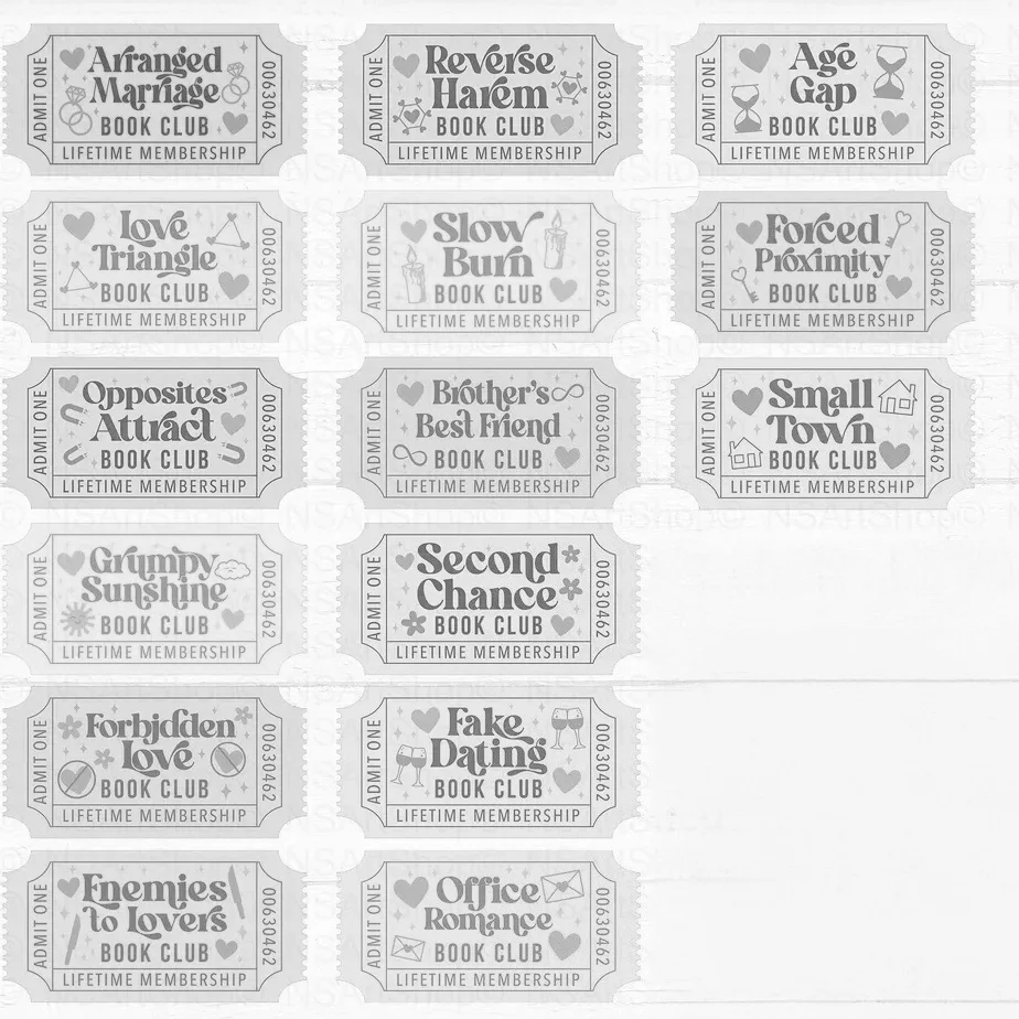 Book Club Ticket Acrylic Leaner | Bookish Decor Gift for Readers - Image 10