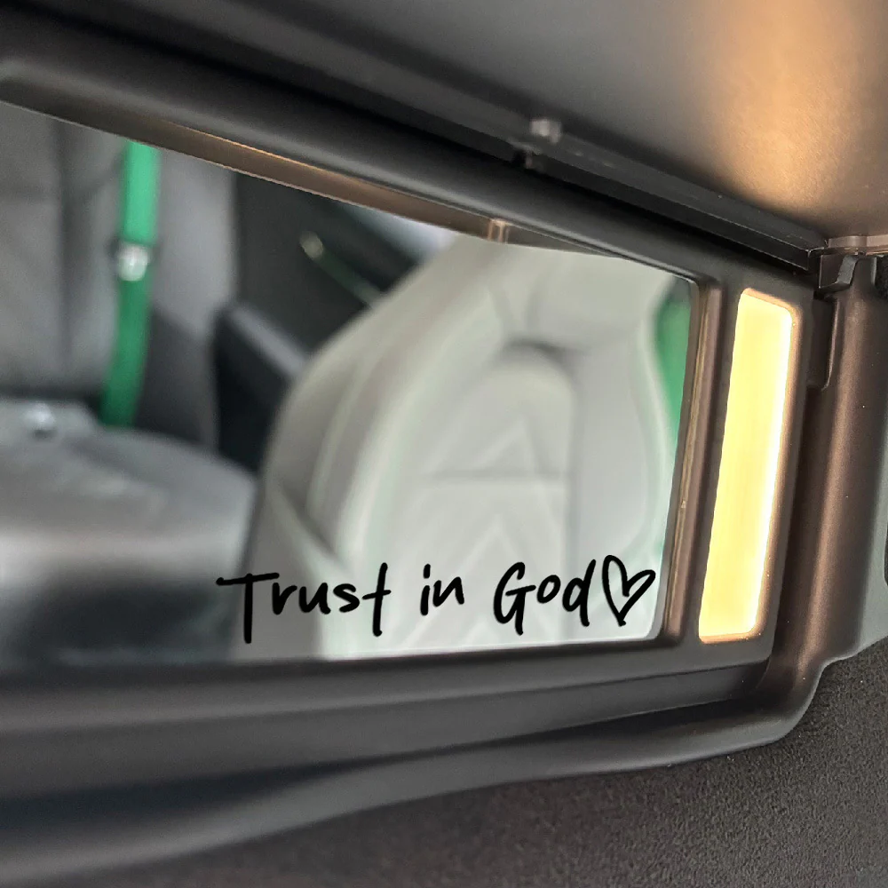 Trust in God Decal, Rear View Mirror Decal, Faith Car Mirror Decal, Bible Verse Christian Gift, Church Teacher Gift, Christian Decal - Image 3