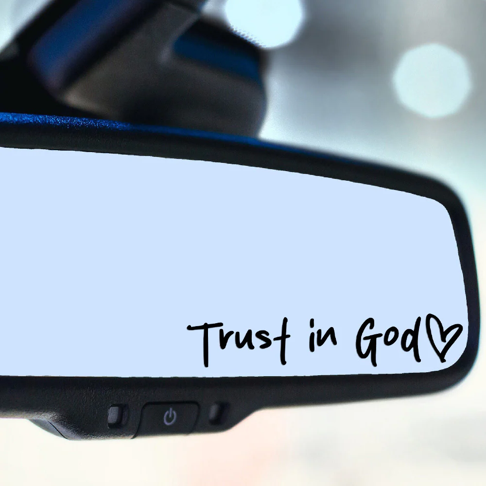 Trust in God Decal, Rear View Mirror Decal, Faith Car Mirror Decal, Bible Verse Christian Gift, Church Teacher Gift, Christian Decal - Image 4