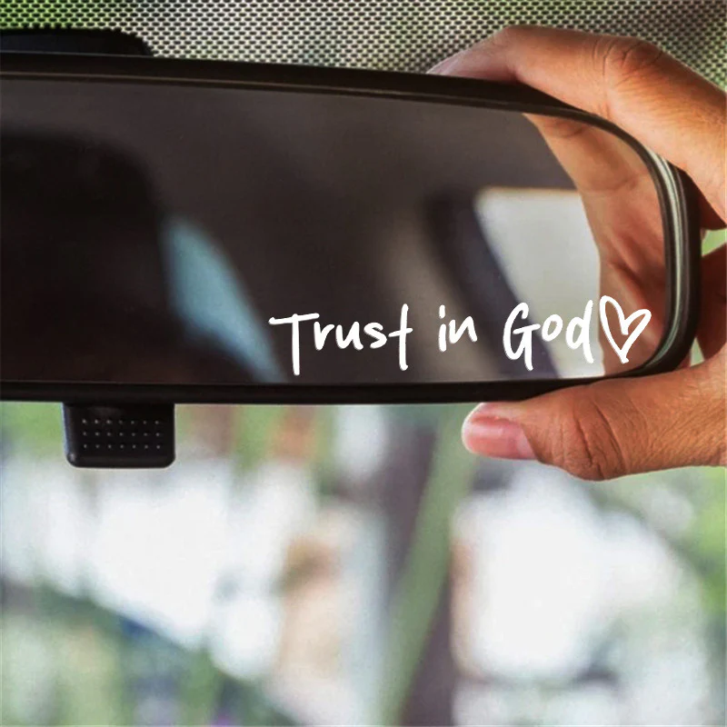 Trust in God Decal, Rear View Mirror Decal, Faith Car Mirror Decal, Bible Verse Christian Gift, Church Teacher Gift, Christian Decal - Image 6