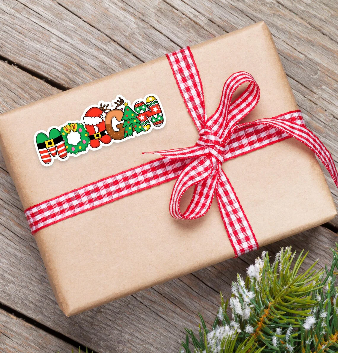 Personalized Christmas Gift Labels | Custom Name Stickers Set - Image 2
