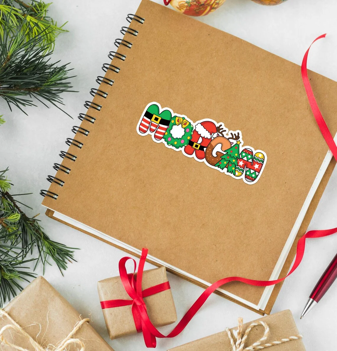 Personalized Christmas Gift Labels | Custom Name Stickers Set - Image 3
