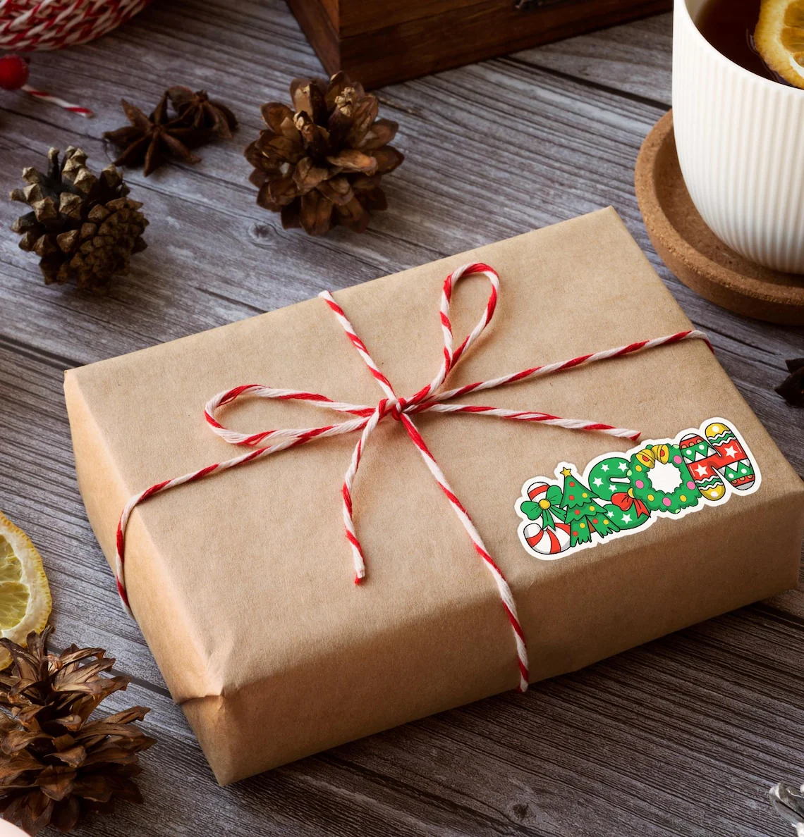 Personalized Christmas Gift Labels | Custom Name Stickers Set - Image 6