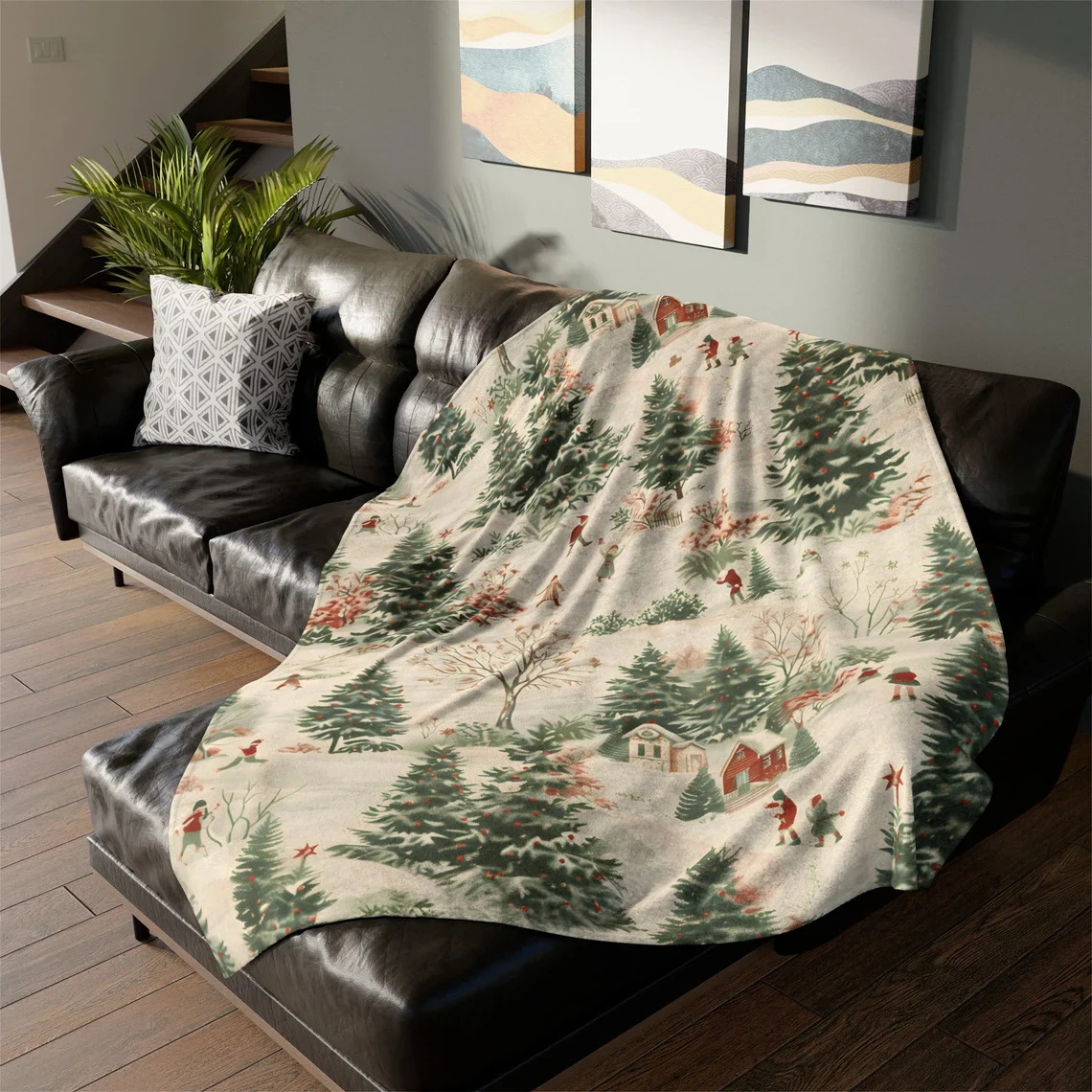 Christmas Village Fleece Blanket – Cozy Holiday Throw for Home - Image 3