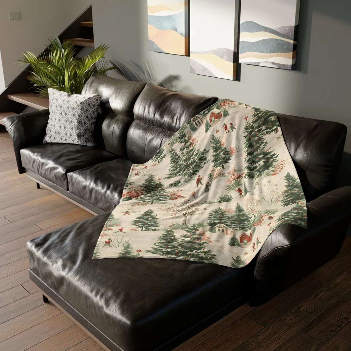 Christmas Village Fleece Blanket – Cozy Holiday Throw for Home - Image 4