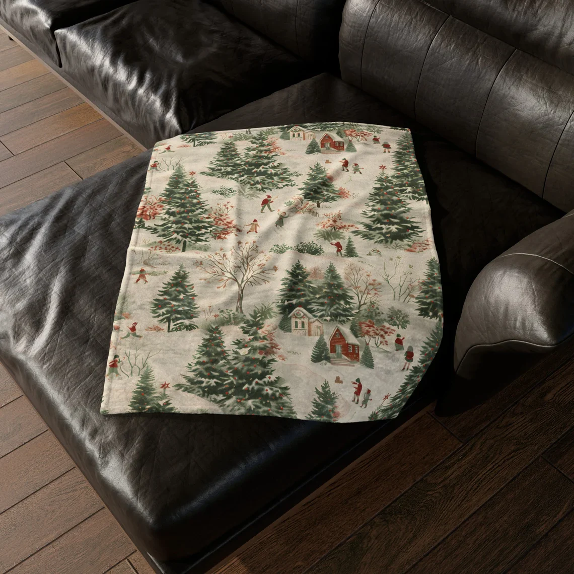 Christmas Village Fleece Blanket – Cozy Holiday Throw for Home - Image 5