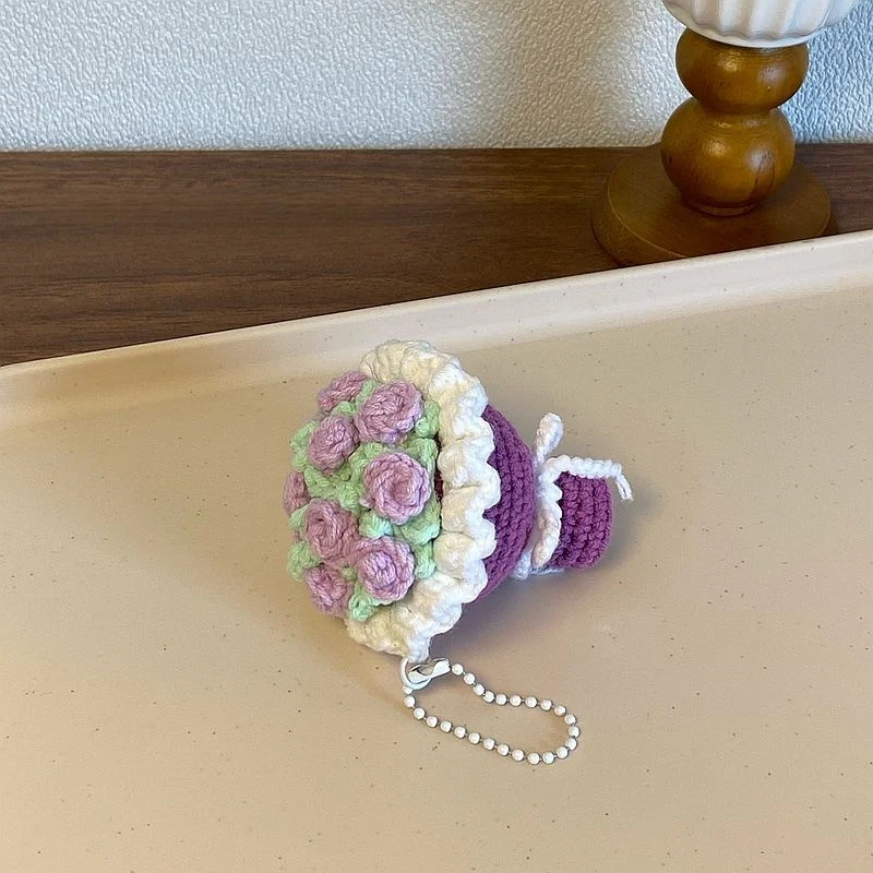 Crochet Flower Bouquet Keychain – Handmade Gift for Women - Image 8