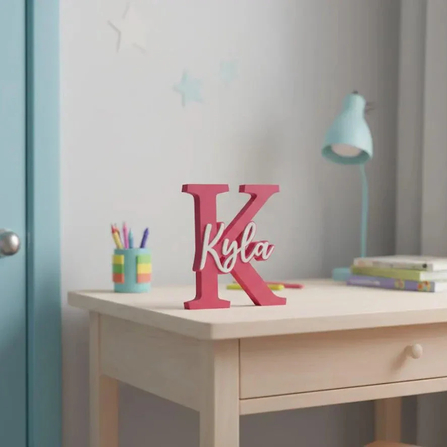 Custom 3D Printed Name Sign – Personalized Desk & Shelf Décor