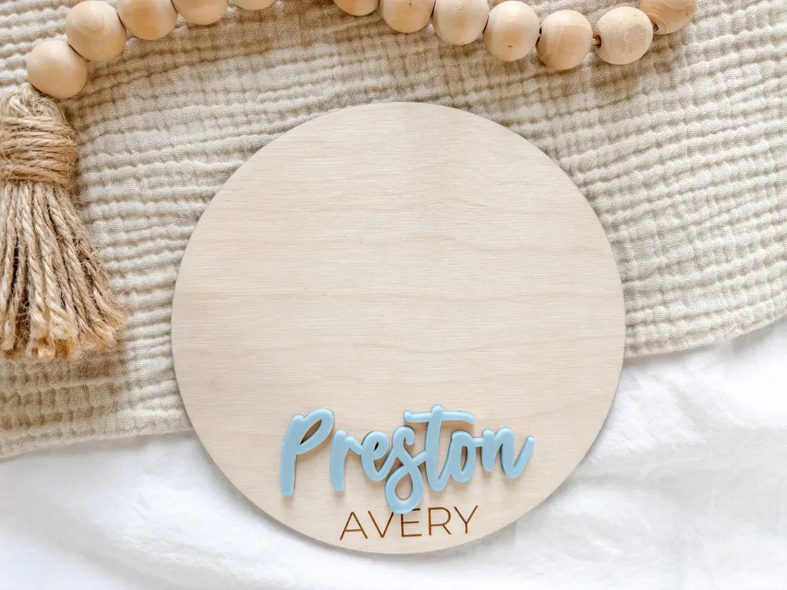 Custom Baby Name Sign for Hospital – Birth Announcement Keepsake - Image 4