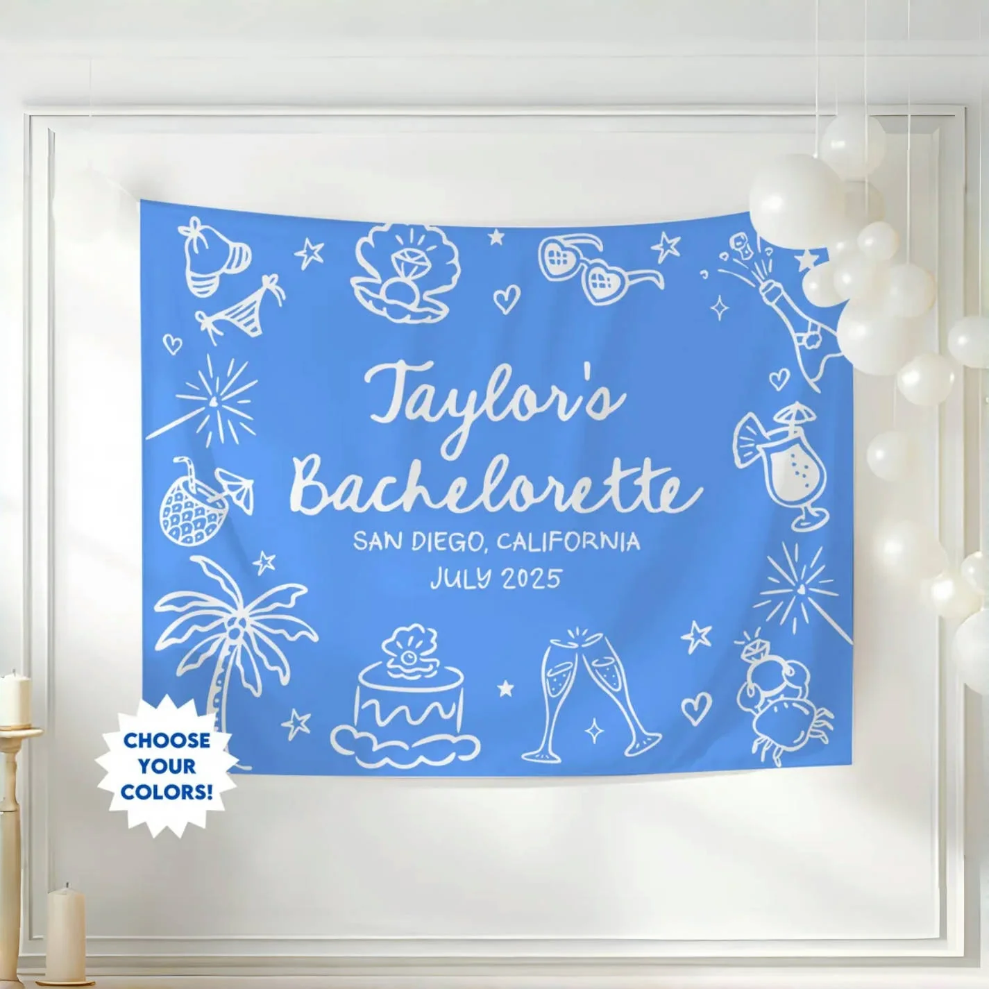Custom Bachelorette Banner – Personalized Beach Party Decor - Image 3