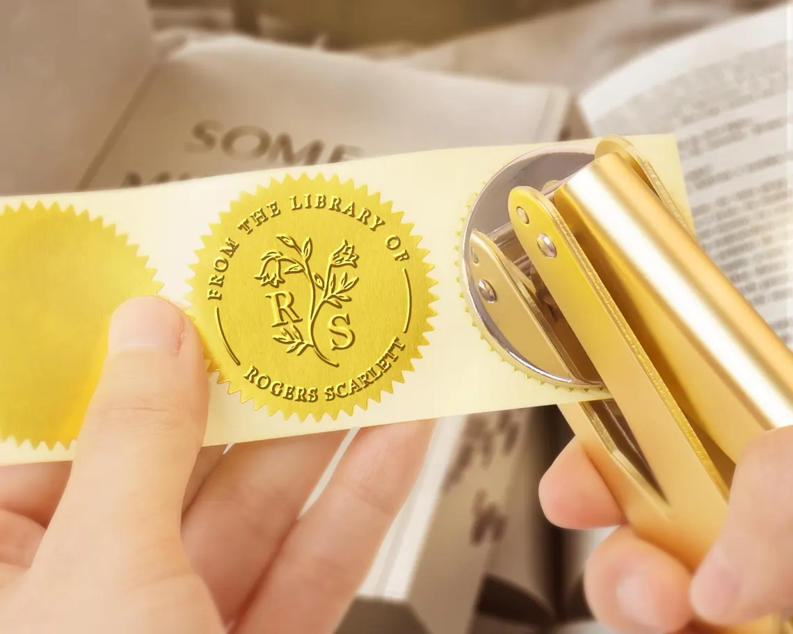 Custom Book Embosser Stamp | From the Library of | Ex Libris Gift - Image 2