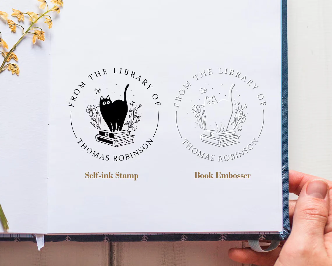 Custom Book Embosser Stamp | From the Library of | Ex Libris Gift - Image 3