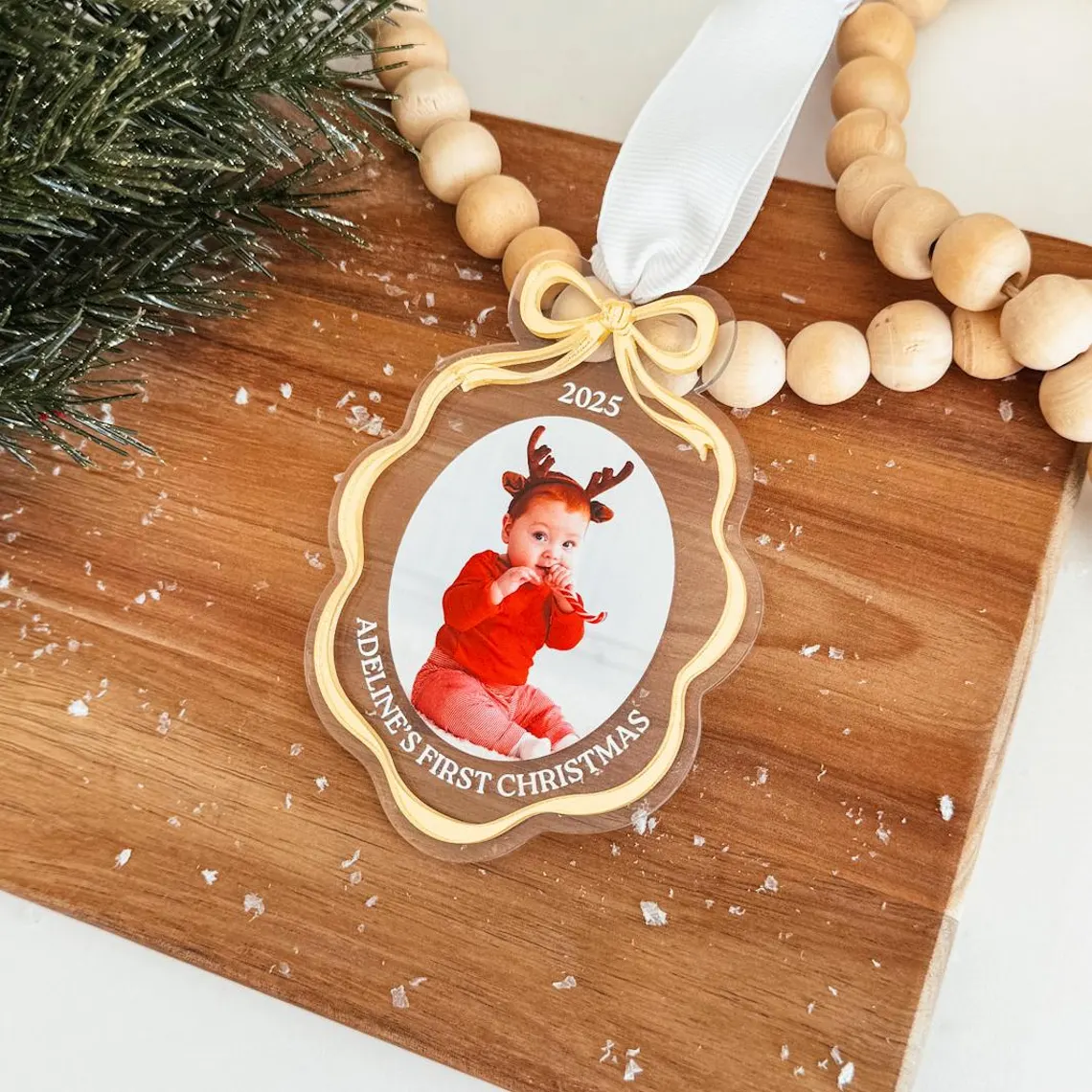 Custom Family Photo Christmas Ornament 2025 – Personalized Gift - Image 3