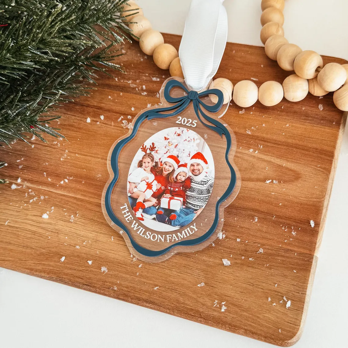 Custom Family Photo Christmas Ornament 2025 – Personalized Gift - Image 4