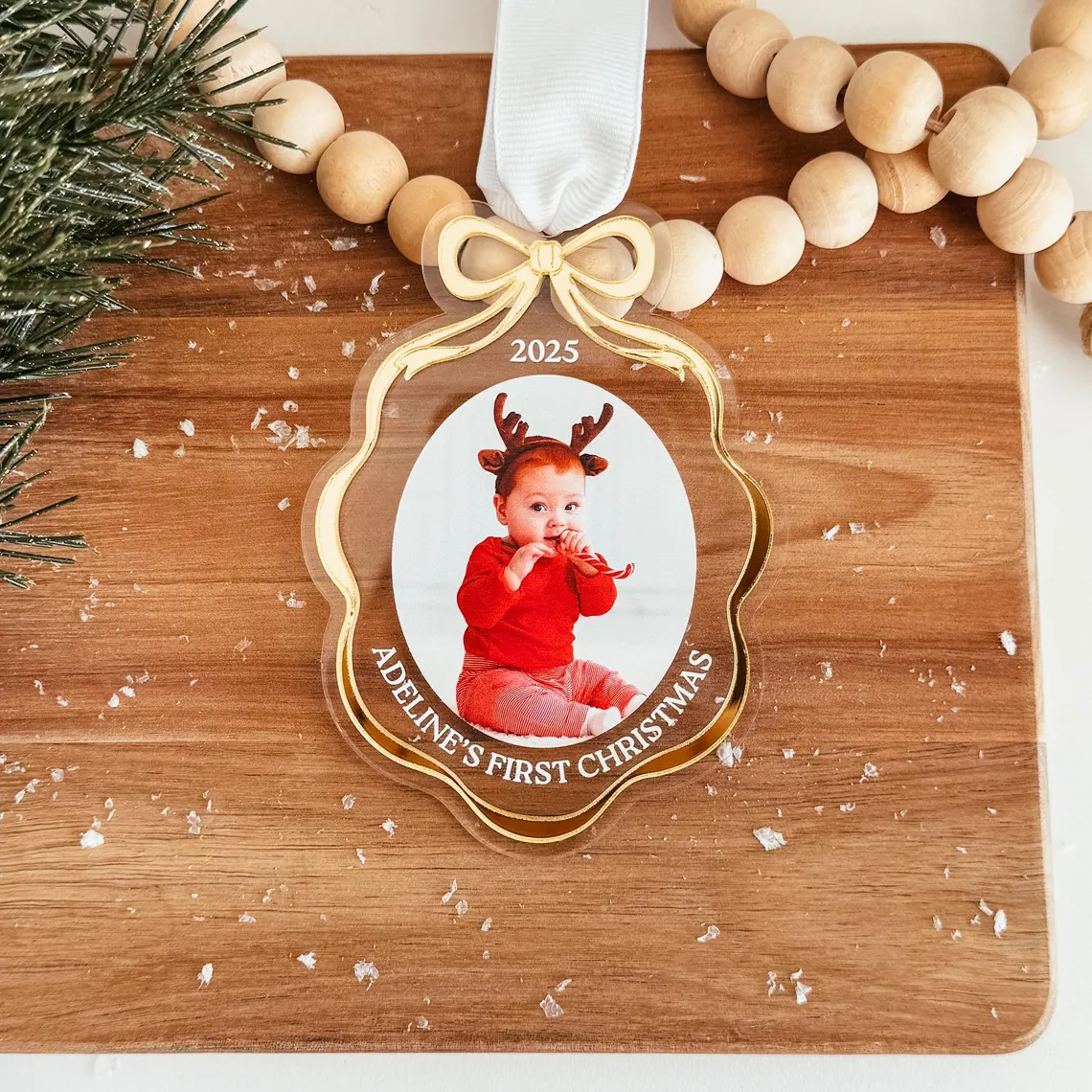 Custom Family Photo Christmas Ornament 2025 – Personalized Gift - Image 5