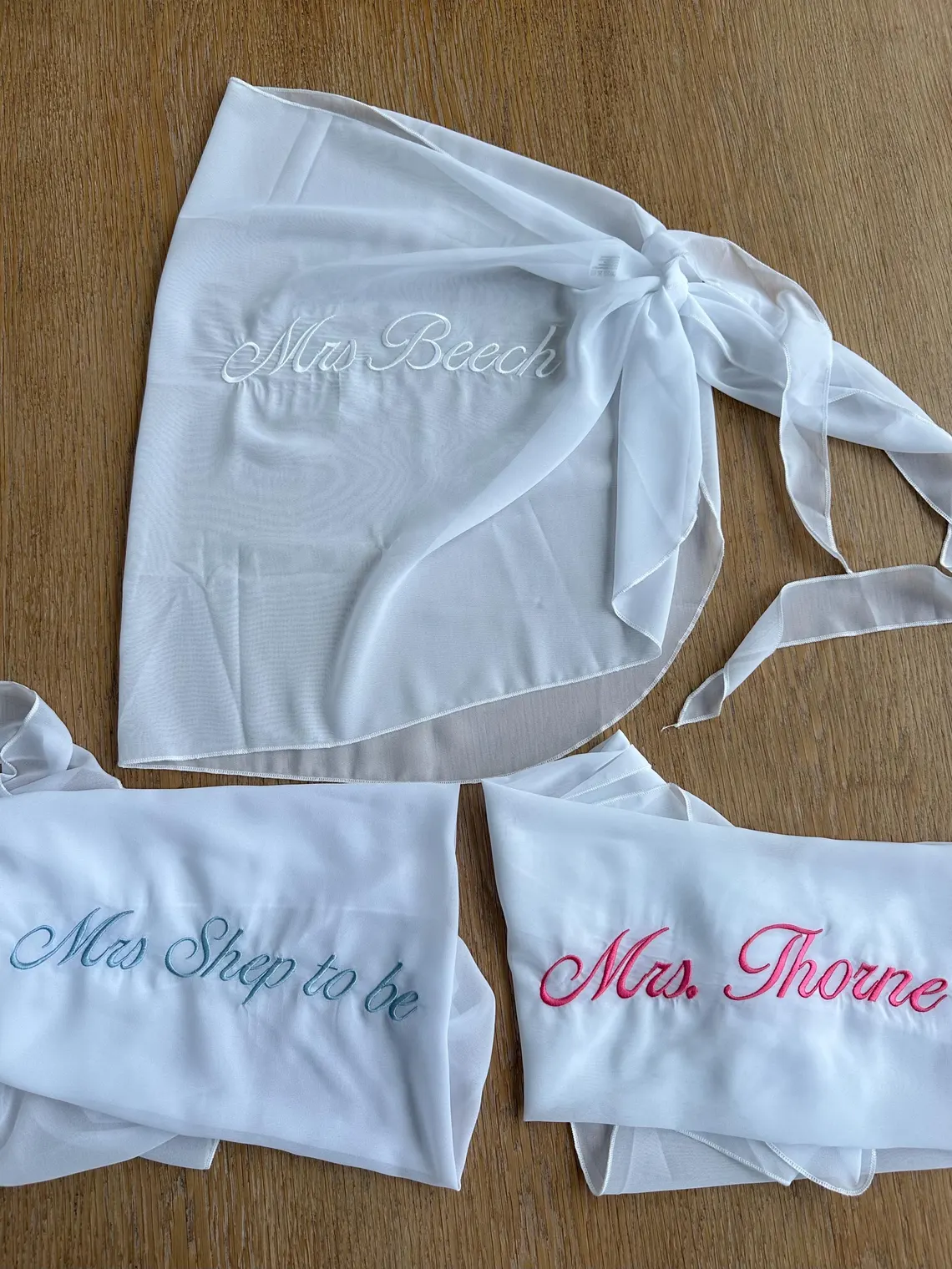 Custom Bride Embroidered Beach Sarong | Personalized Cover Up - Image 2