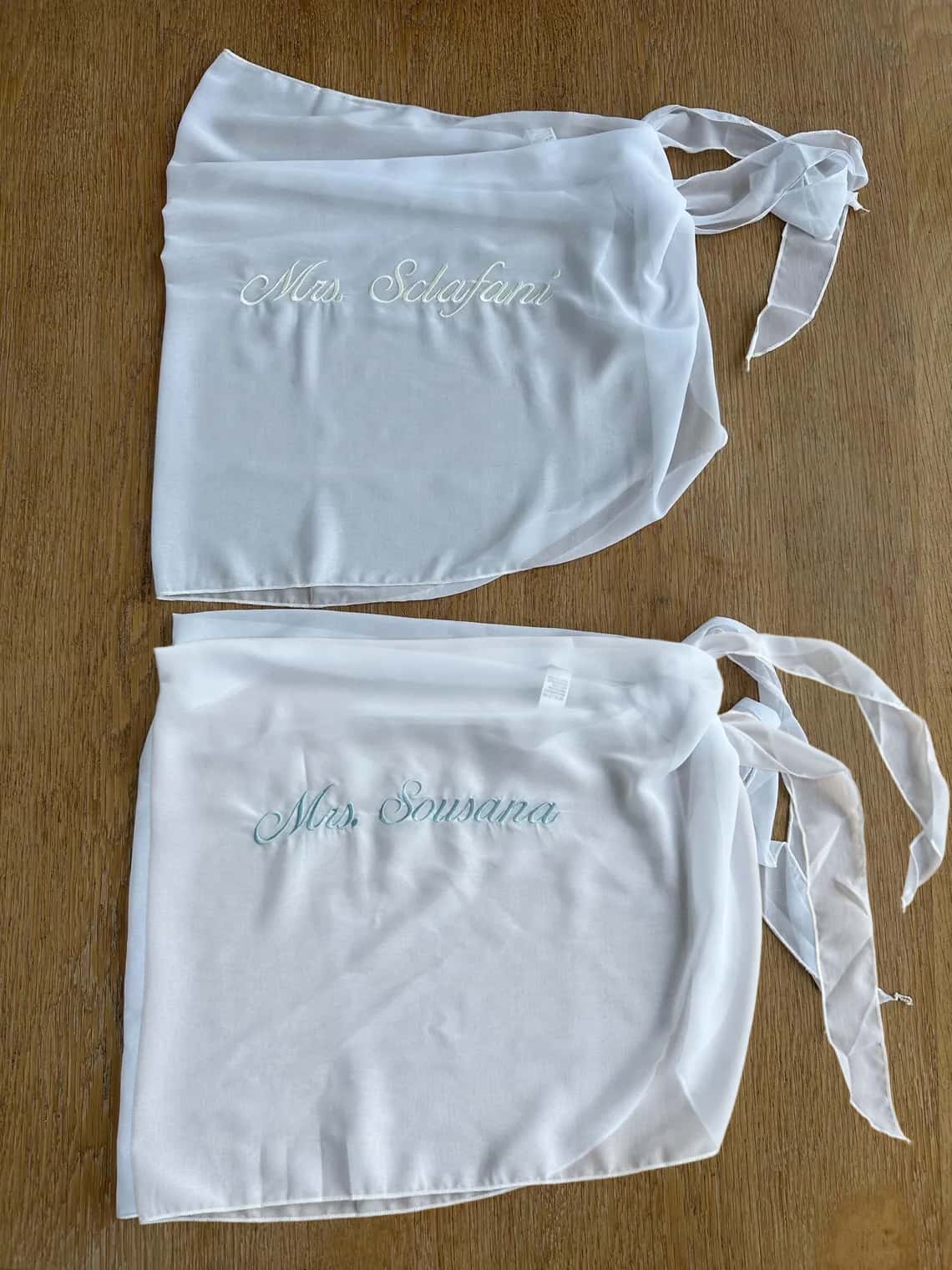 Custom Bride Embroidered Beach Sarong | Personalized Cover Up - Image 3