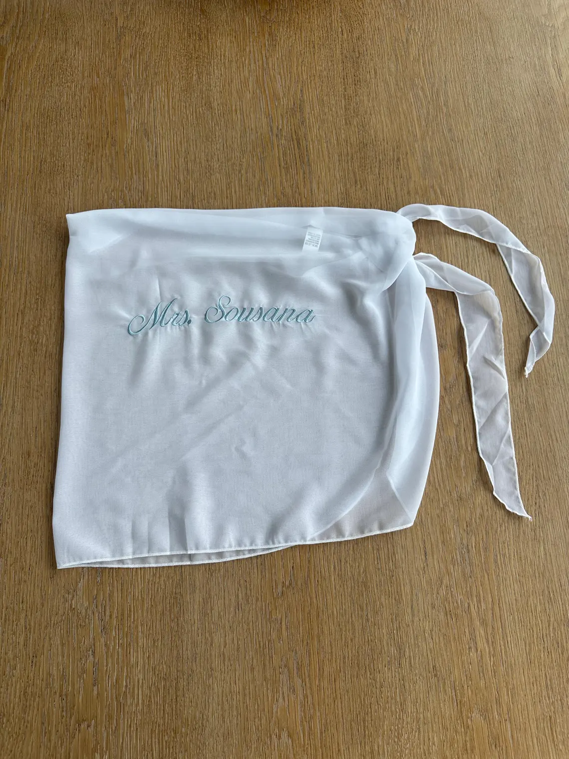 Custom Bride Embroidered Beach Sarong | Personalized Cover Up - Image 5