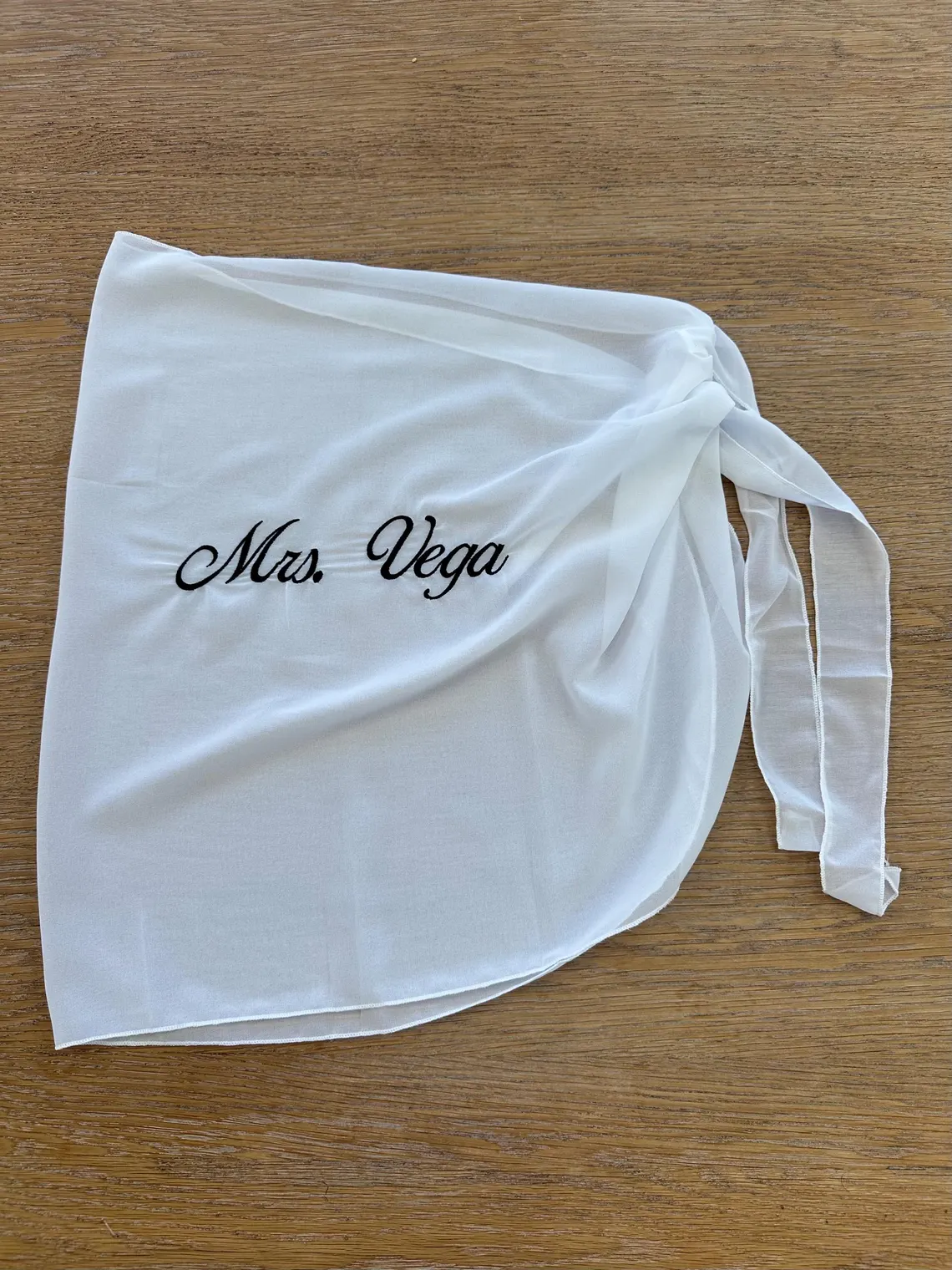 Custom Bride Embroidered Beach Sarong | Personalized Cover Up - Image 6