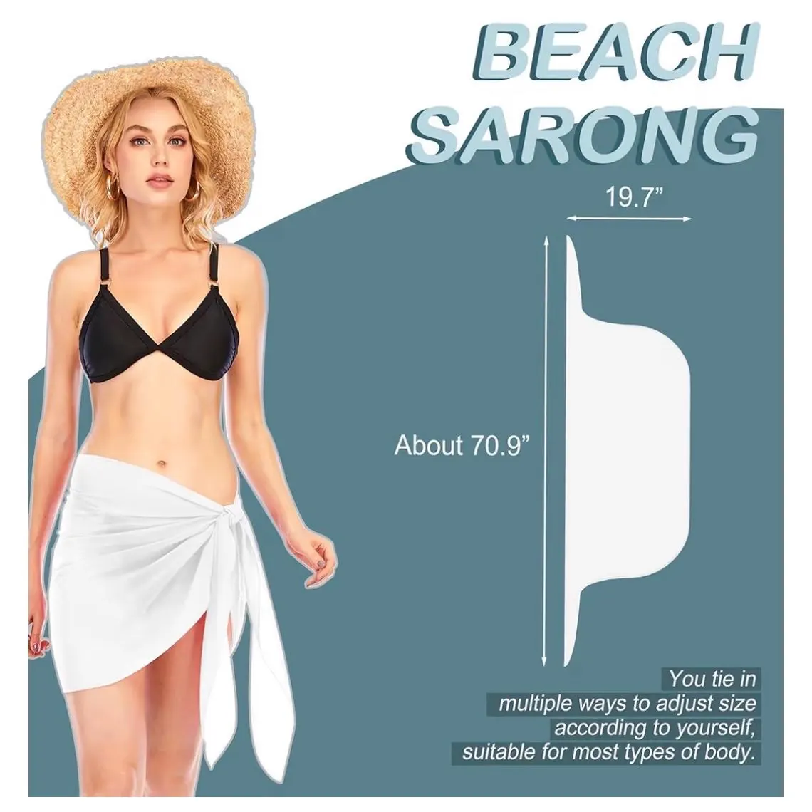 Custom Bride Embroidered Beach Sarong | Personalized Cover Up - Image 8