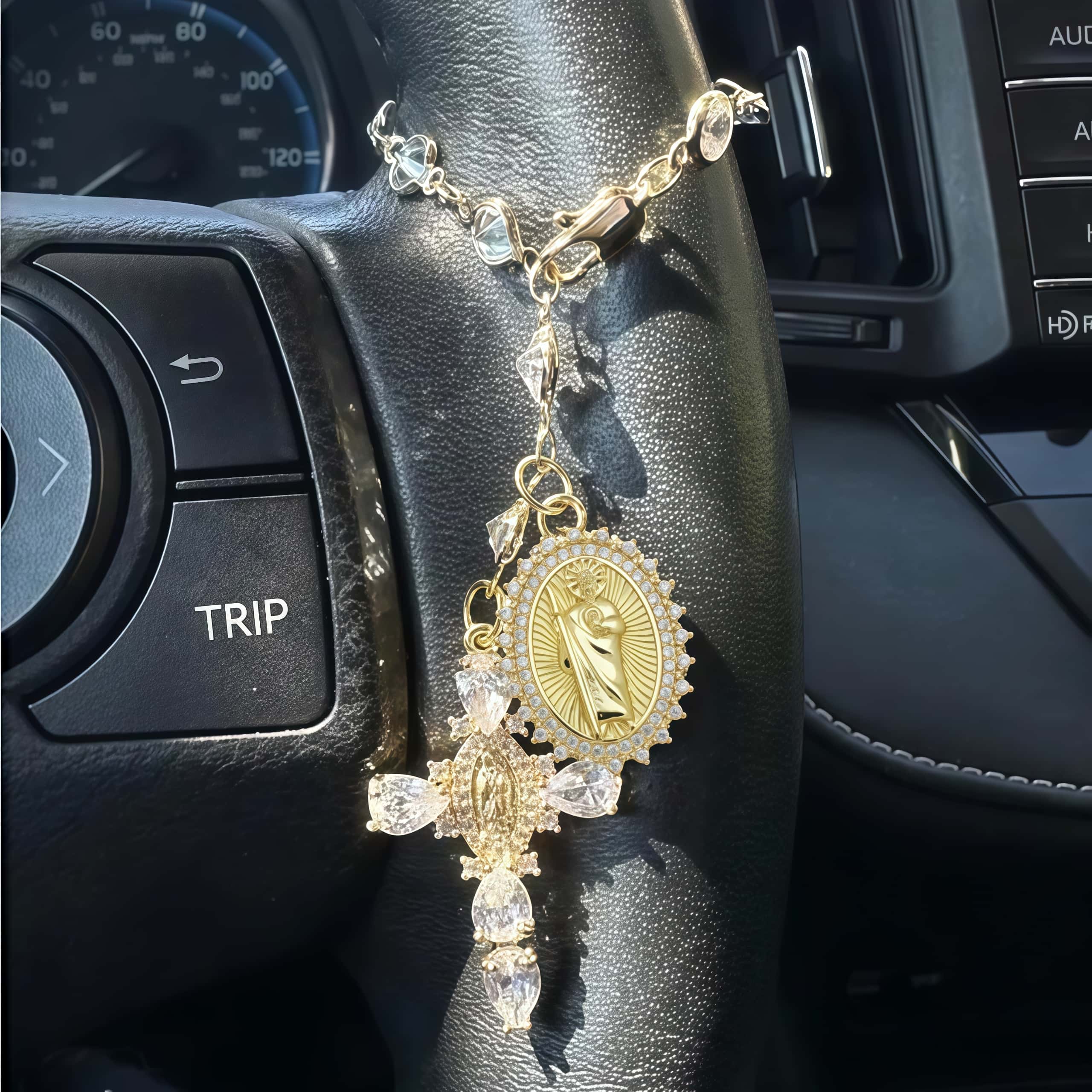 Custom Catholic-Inspired Car Charm – Virgin Mary or Jesus - Image 3