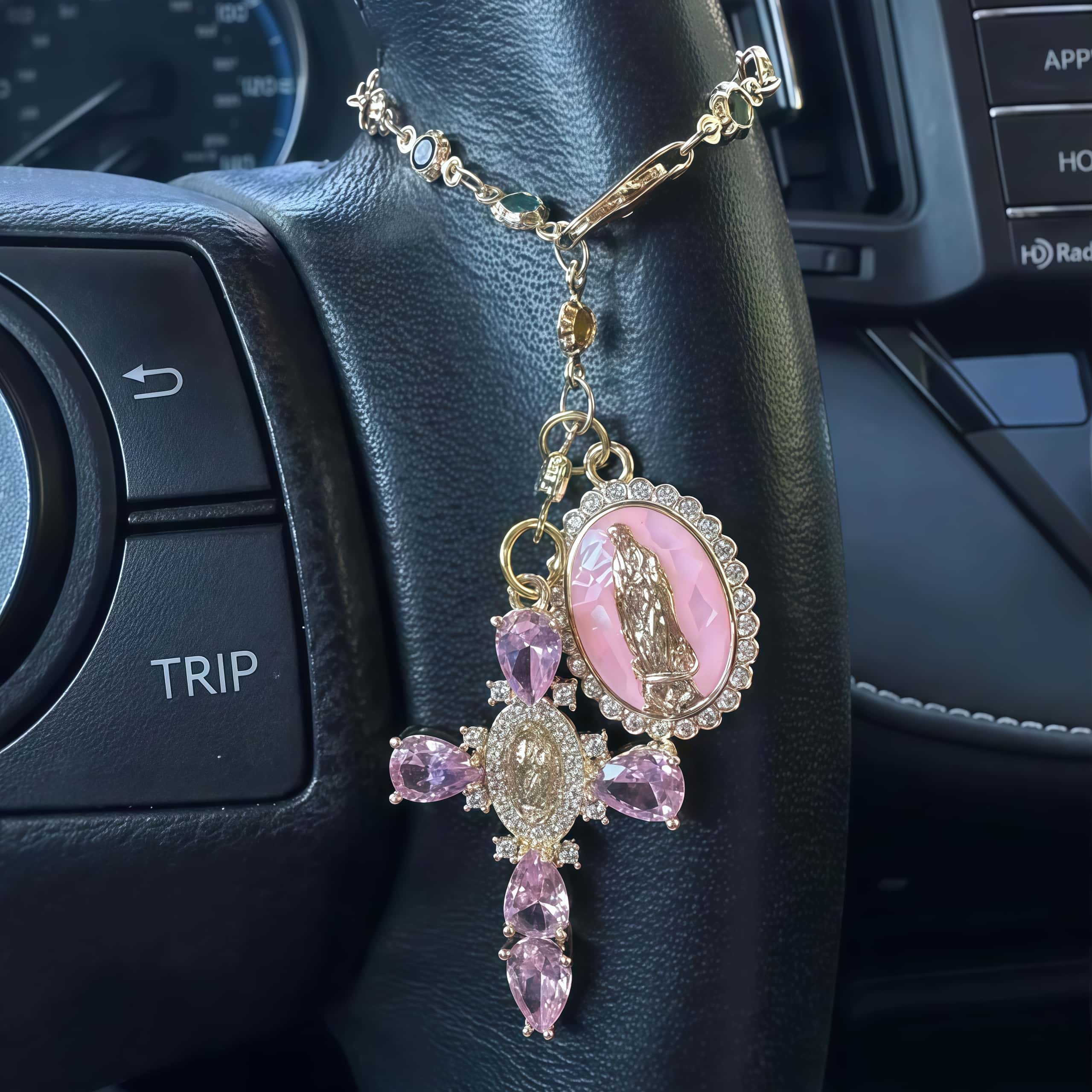 Custom Catholic-Inspired Car Charm – Virgin Mary or Jesus - Image 4