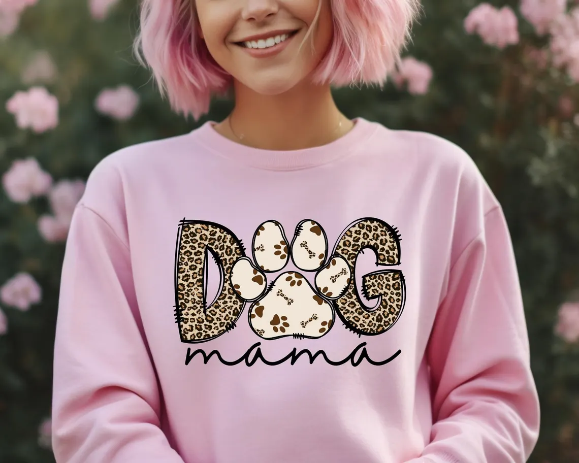 Custom Dog Mama Leopard Sleeve Shirt | Personalized Dog Lover Tee - Image 10
