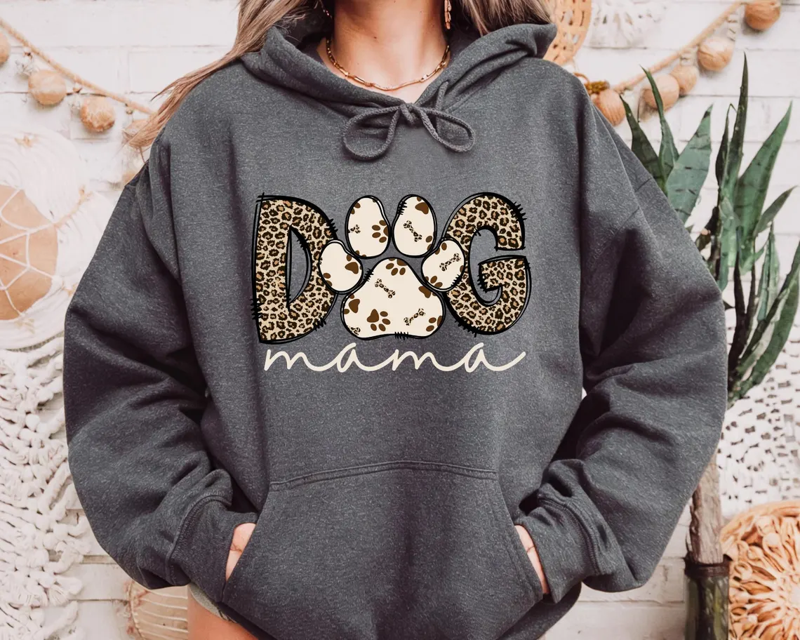 Custom Dog Mama Leopard Sleeve Shirt | Personalized Dog Lover Tee - Image 5