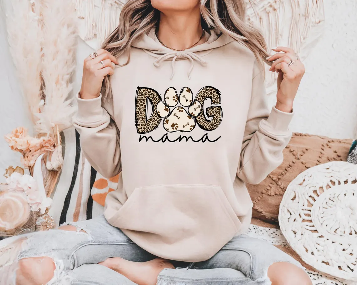 Custom Dog Mama Leopard Sleeve Shirt | Personalized Dog Lover Tee - Image 9