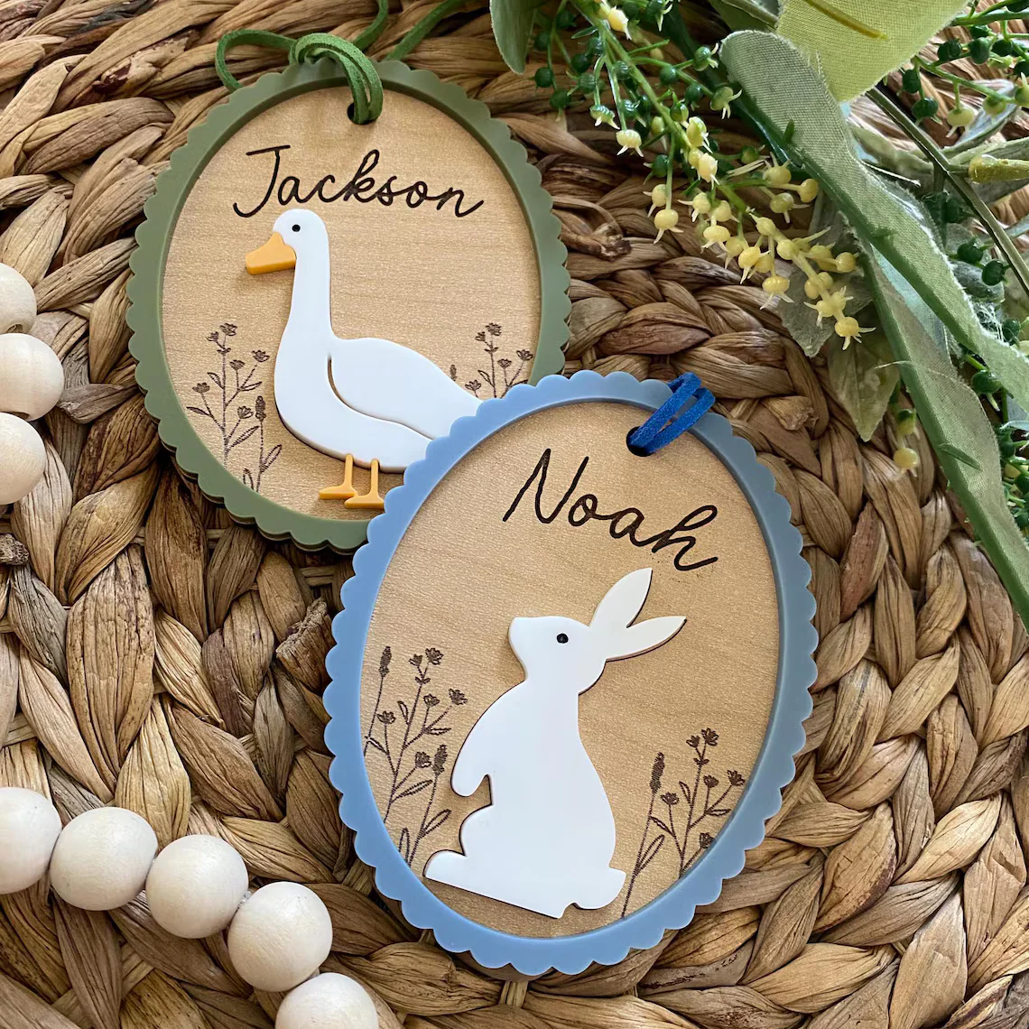 Custom Easter Basket Tag – Personalized Bunny or Goose Name Tag - Image 4