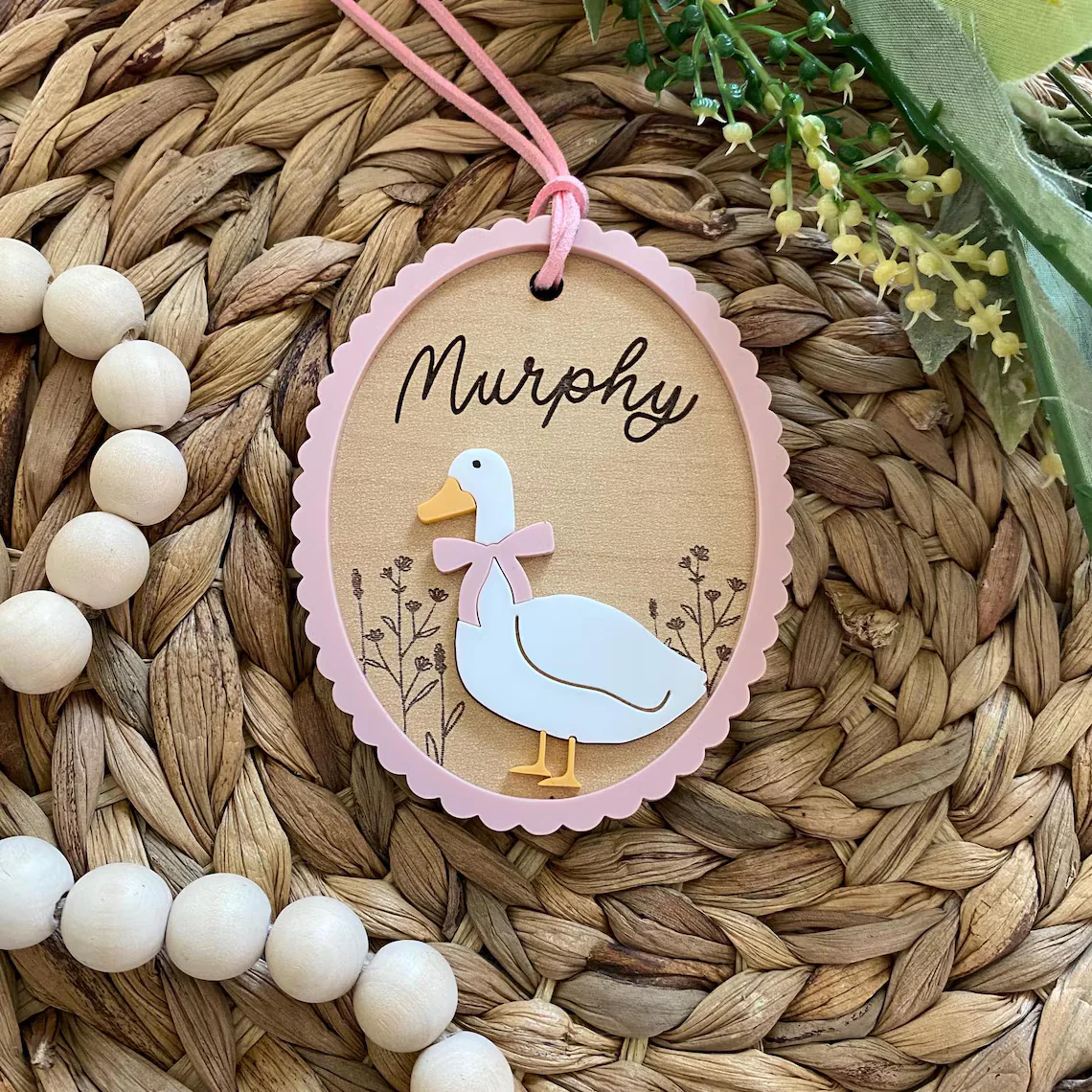 Custom Easter Basket Tag – Personalized Bunny or Goose Name Tag - Image 5