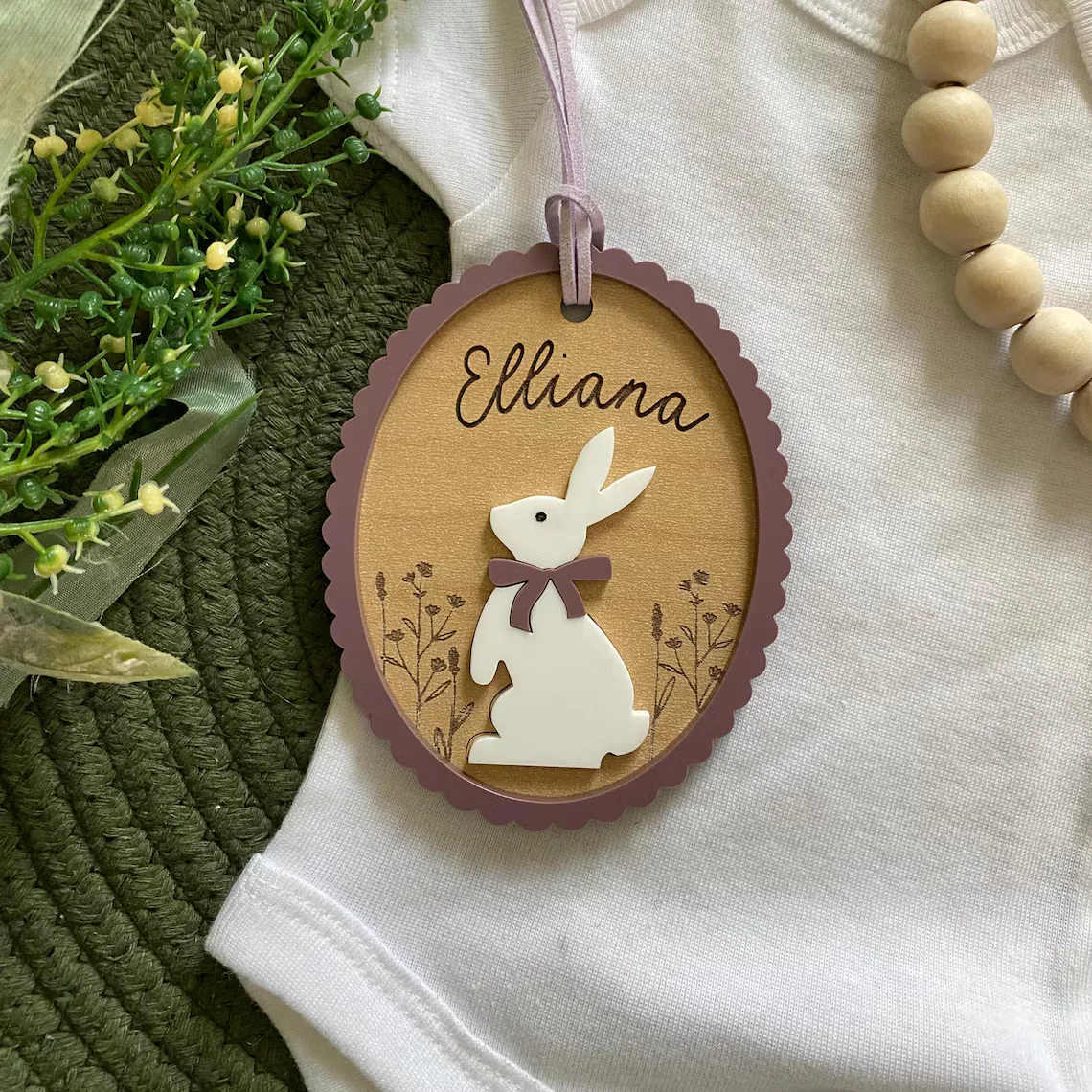 Custom Easter Basket Tag – Personalized Bunny or Goose Name Tag - Image 8