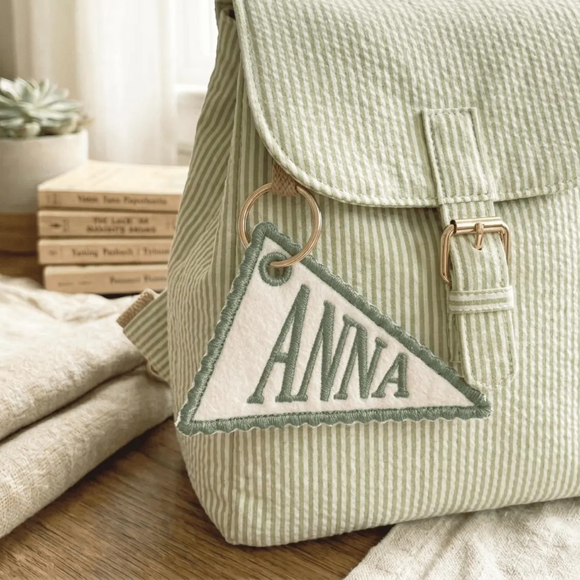 Custom Embroidered Pennant Backpack Tag | Personalized Name Gift - Image 5