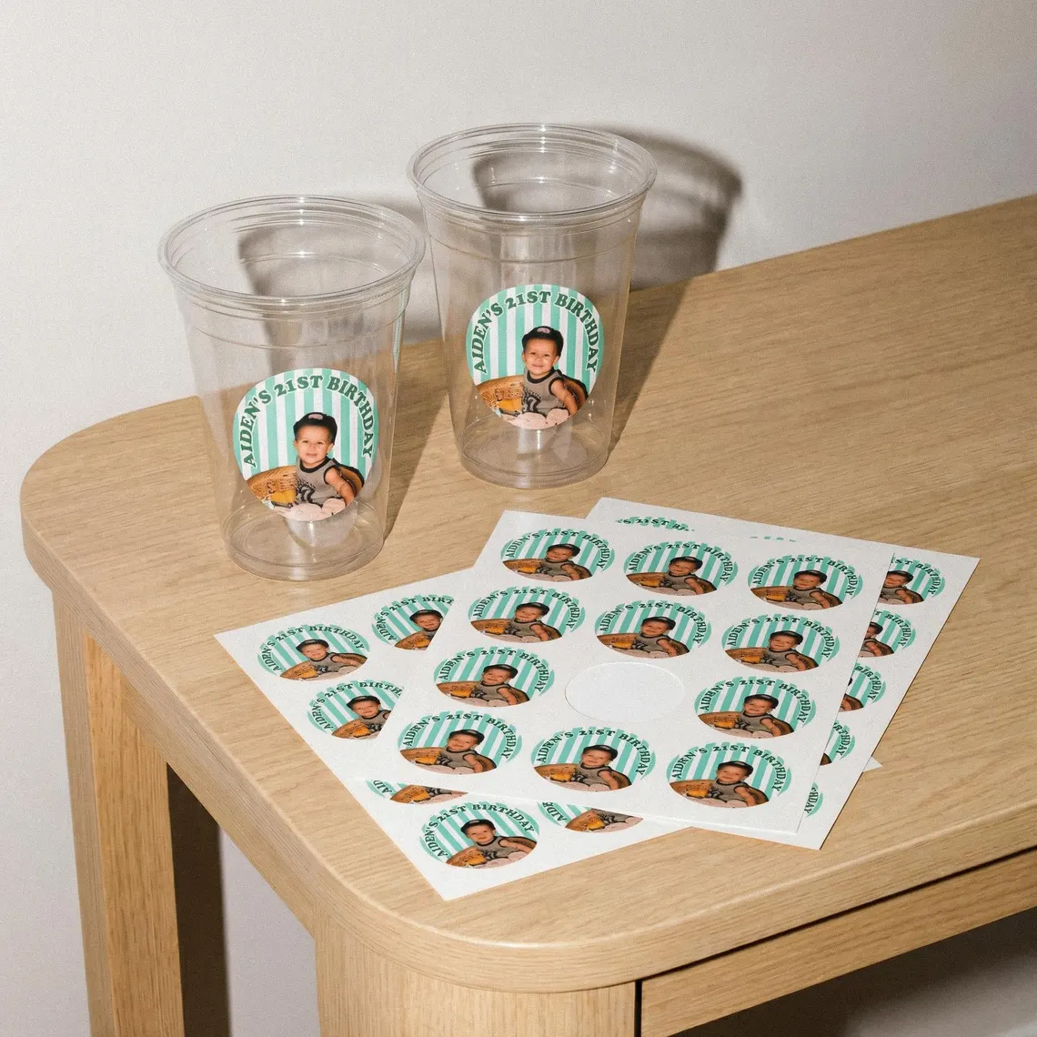 Custom Face Birthday Stickers | Personalized Party Photo Labels - Image 2