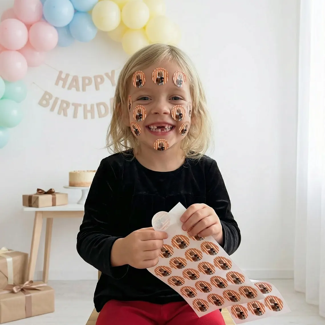 Custom Face Birthday Stickers | Personalized Party Photo Labels - Image 8