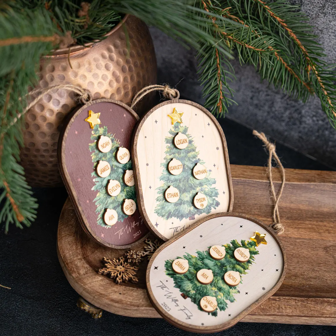 Personalized Family Christmas Ornament 2025 – Custom 3D Wood Keepsake - Image 3